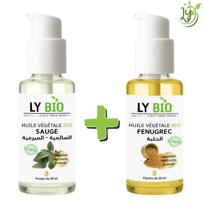 Pack d'Huiles - LYBIO - Sauge et Fenugrec - 50ml - Nourrissant - Mixte