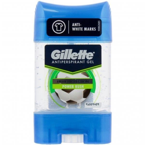 Déodorant anti-transpirant - GILLETTE - POWER RUSH - Gel - 70 ml - Sans Alcool