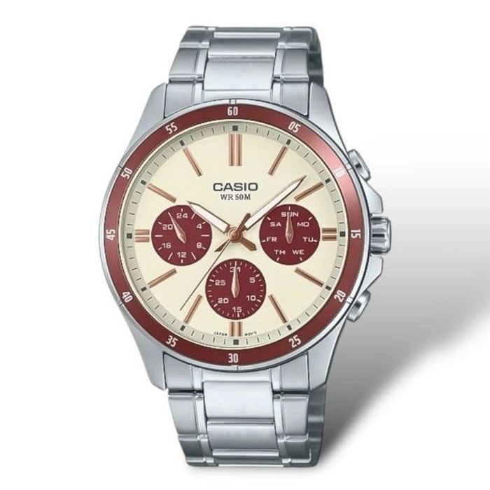 Montre analogique - Casio - MTP-1374D-5A2VDF - Étanche 50m - Acier inoxydable - Sportive