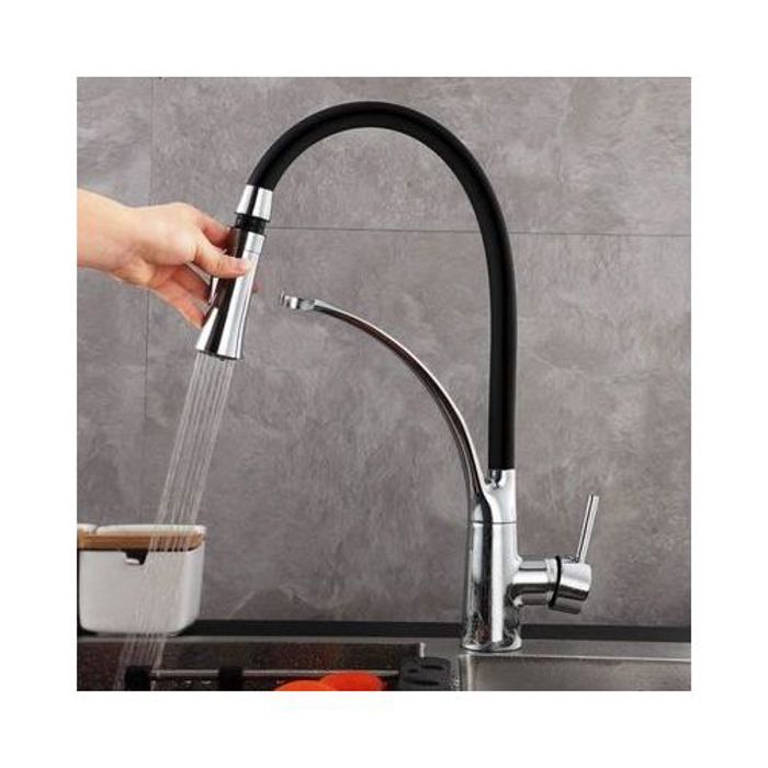 Mitigeur Cuisine - GENERIC - Flexible - Bec Pivotant 360° - Tuyau en Silicone - Anti-empreintes digitales