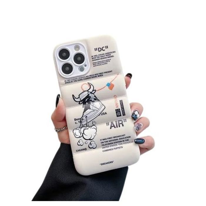 Pochette pour iPhone 14 Pro Max - SNEAKERS - Silicone Souple - Blanc - Mixte - Haute Qualité