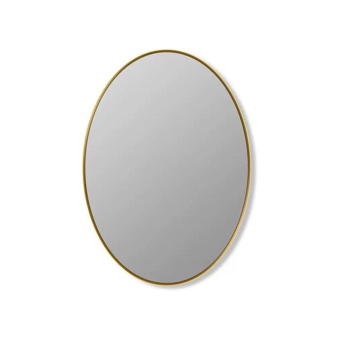 Miroir ovale JAUNE 56X44CM cadre bois