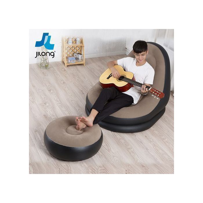 JILONG Portable Air Flocage Rapide Gonflable Paresseux Canapé