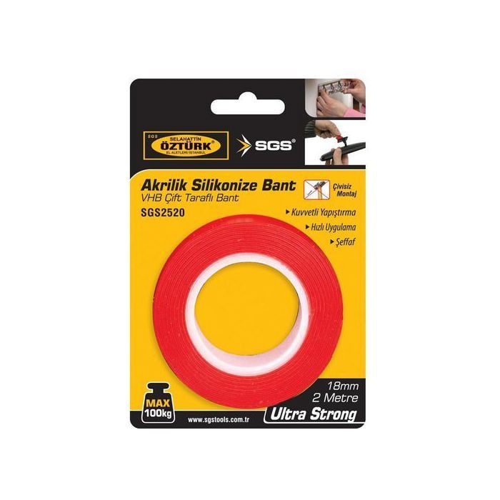 SGS Scotch double face Ivy Grip adhésif murale pour rangement 1 métre