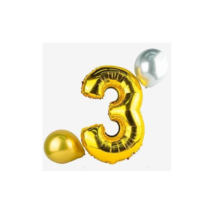 Ballon Gonflable Forme Chiffre 3 pour Anniversaire & Fête