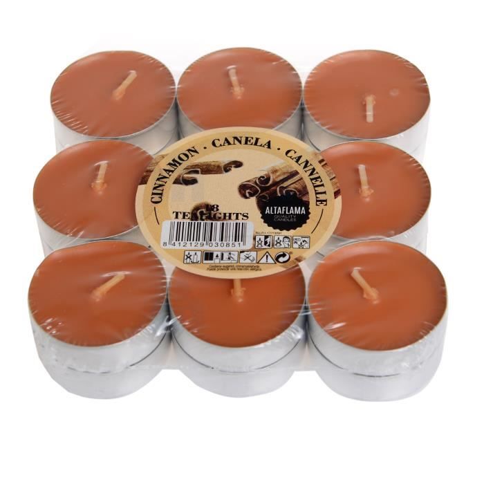 Bougies Chauffe-Plat Parfumées Cannelle 14 x 38 mm x18 Unités - Altaflama
