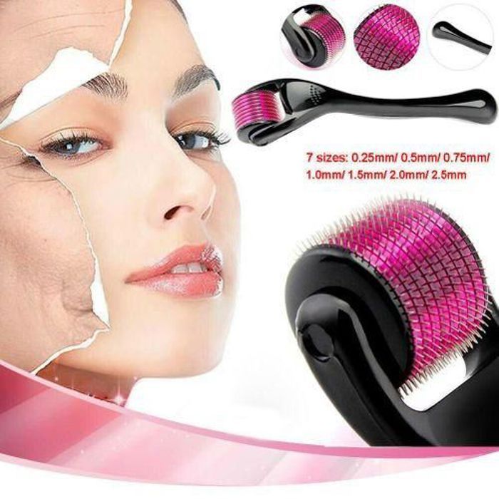 Derma Roller Rouleau pour régénération de la peau, anti vieillissement - Acier inoxydable
