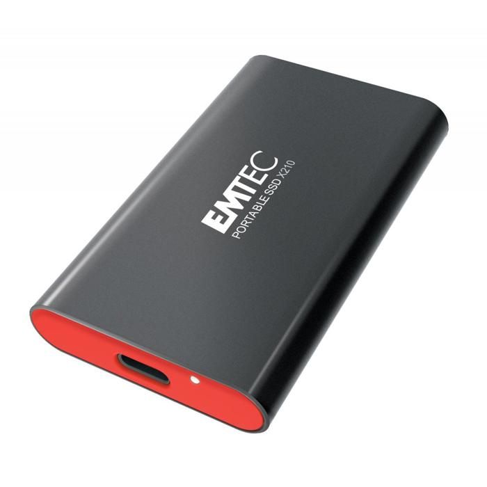Disque dur SSD Externe - Emtec - X210 - USB 3.2 - Noir - Haute performance