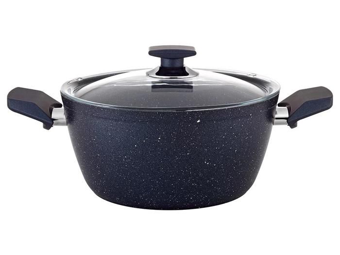 Faitout - VIVALDI - GRANITE - 18CM - Anti-adhésif - Résistant aux rayures - Design élégant