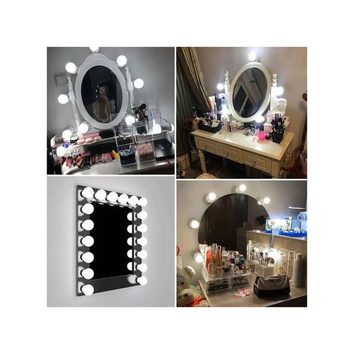 Lot de 10 lampes murales pour miroir de vanité avec intensité variable