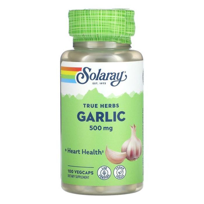 Solaray True Herbs, Ail, Garlic Bulb 500 mg, 100 capsules végétariennes