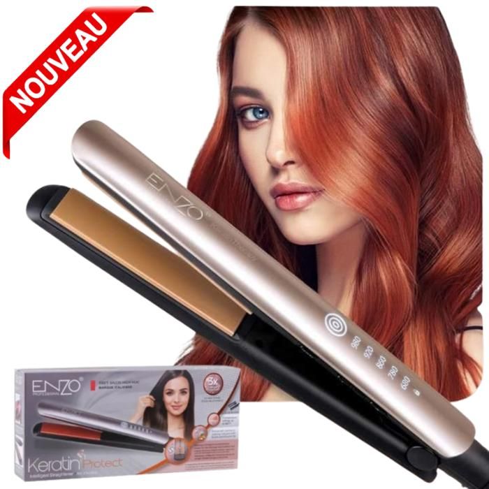 Lisseur Cheveux Soin Kératine & Huile d'amande Protect  Fer à lisser Céramique,Température 980F