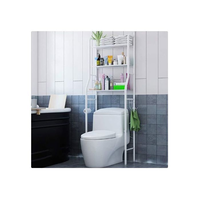 Étagère de Rangement Salle de Bain à 3Niveaux fer, porte-serviettes de toilette,