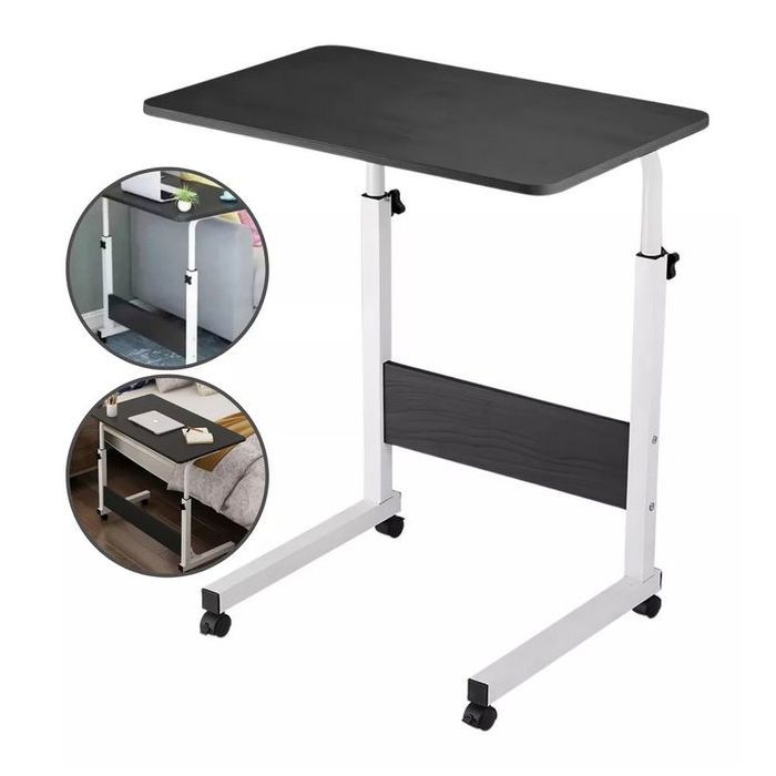 Table tournante d'ordinateur de bureau réglable portable pour lit PC,avec roue, table d'extrémité à main pour canapé