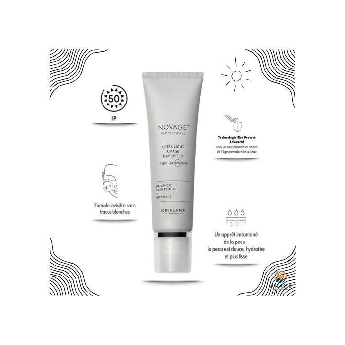 Bouclier ultra léger protecteur contre UV et signes de l'âge IP 50 Novage+ Proceuticals, 30 ml