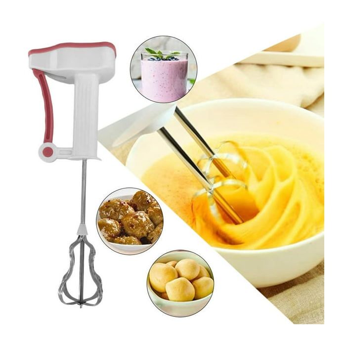 Mixeur Manuel à Main – Blender sans Électricité pour Œufs, Crème, Soupes, Lassi & Purée Bébé - Couleur Aléatoire