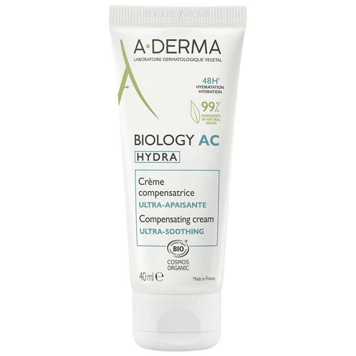 Crème - A-DERMA - Biology AC - 40ml - Vegan - Peaux grasses acnéiques