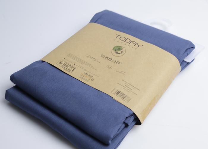Drap plat - TODAY - Ciel d'orage - 240x300 cm - Coton bio - 57 fils