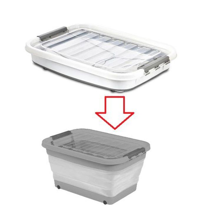 Bee home Boîte de Rangement Pliable à Roulettes 45 LT