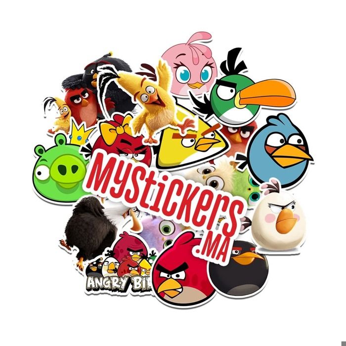 Stickers - Angry Birds - Pack de 16 - 3D - Colorés - Contemporain - Design