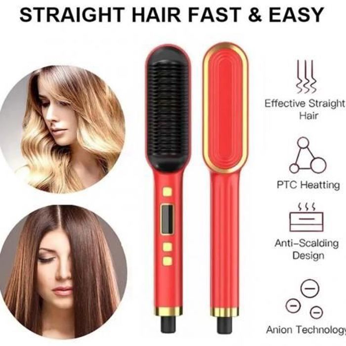 Brosse Cheveux Électrique Professionnel avec Écran LCD ,Peigne Chauffant Céramique