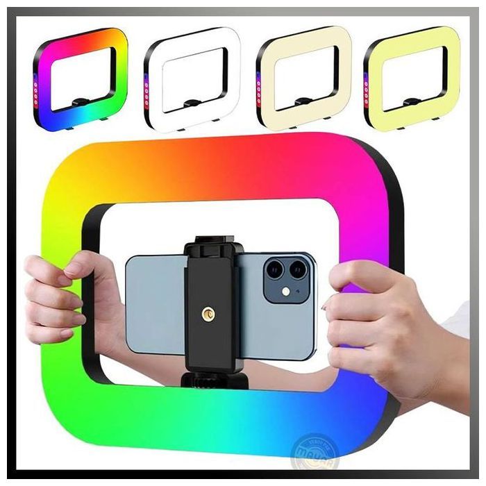 Anneau Lumineux LED Portable à Main RGB – Ring Light Rechargeable, 45 Effets de Lumière
