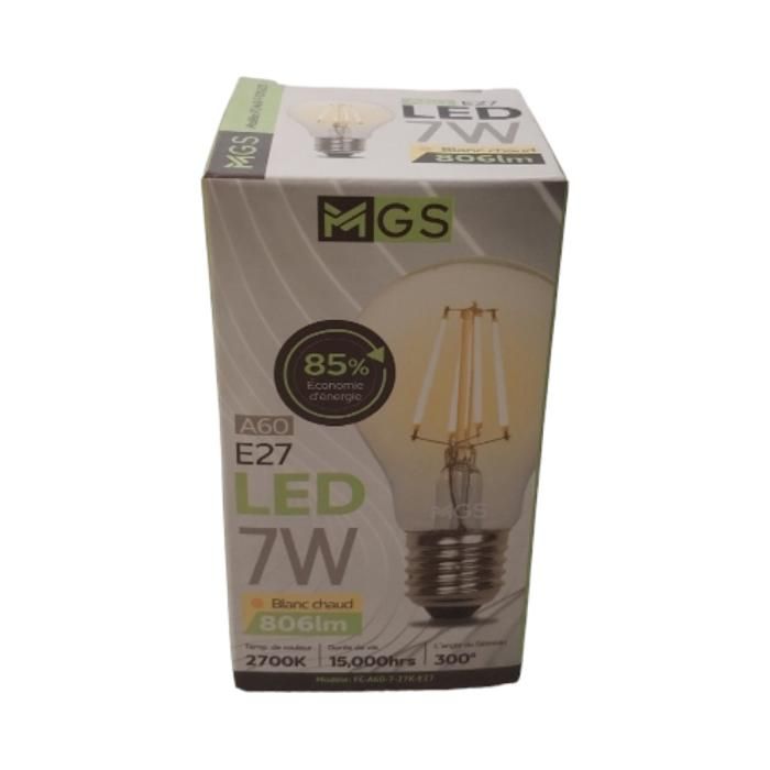 AMPOULE LED CLEAR  A60 7W E27 MGS