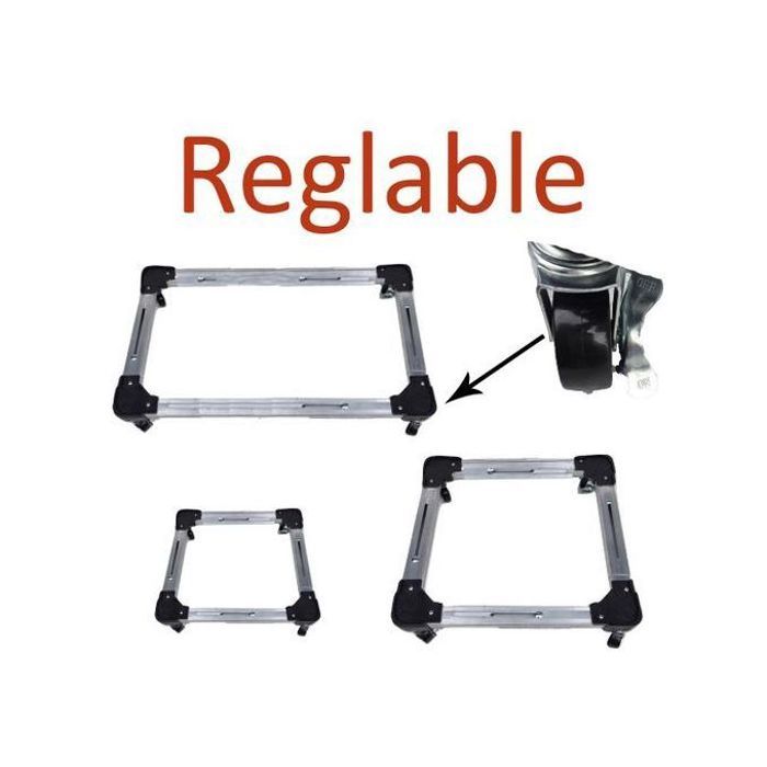 Support roulant extensible pour lave-linge et congélateur