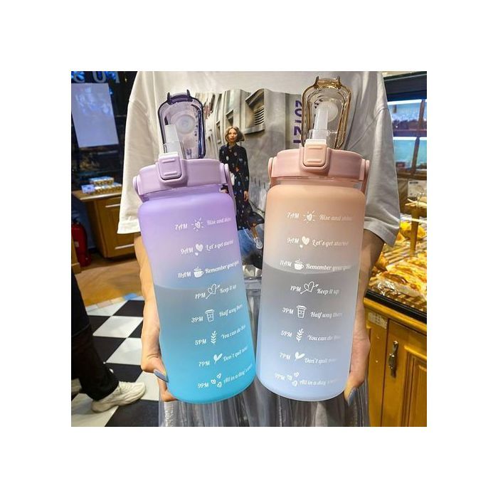 Bouteille D'eau De Motivation Avec Paille, Grand Pichet D'eau De Sport Pour La Course, Le Fitness...
