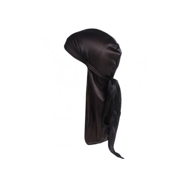 Accessoire de Mode - GENERIC - Durag - Noir - Tissu soyeux - Fini satiné