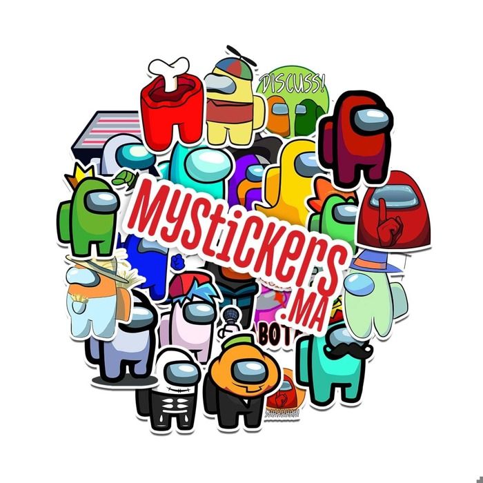 Stickers - Among Us - Pack de 23 - 3D - Imperméables - Multicolore