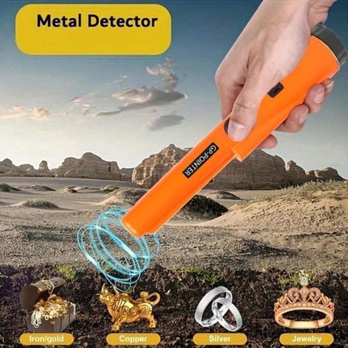 Détecteur de Métaux - Pinpointer - Orange - Étanche - Ciblage à 360° - 3 Modes de Détection