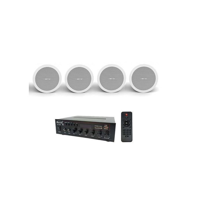Master Kit complet Amplificateur (Bluetooth, USB, Carte SD, AUX) avec 4 haut-parleur