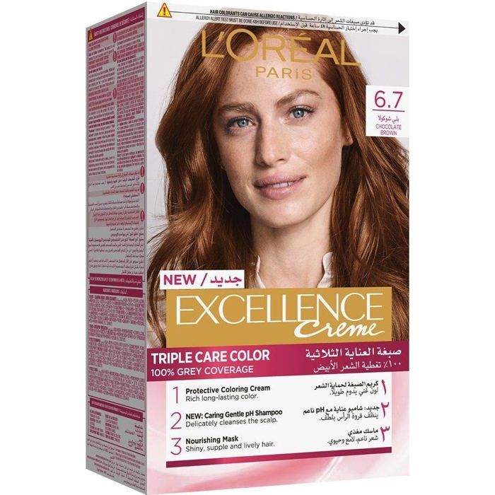 L'Oréal Paris Excellence - Crème Coloration Permanente Triple Soin 6.7 Marron Chocolat