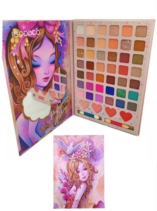 Fards à paupières, Palette de maquillage . Maxi palette de 42 Fards et ombres à paupières plus 4 Fards à joues, trés pigmentés.
