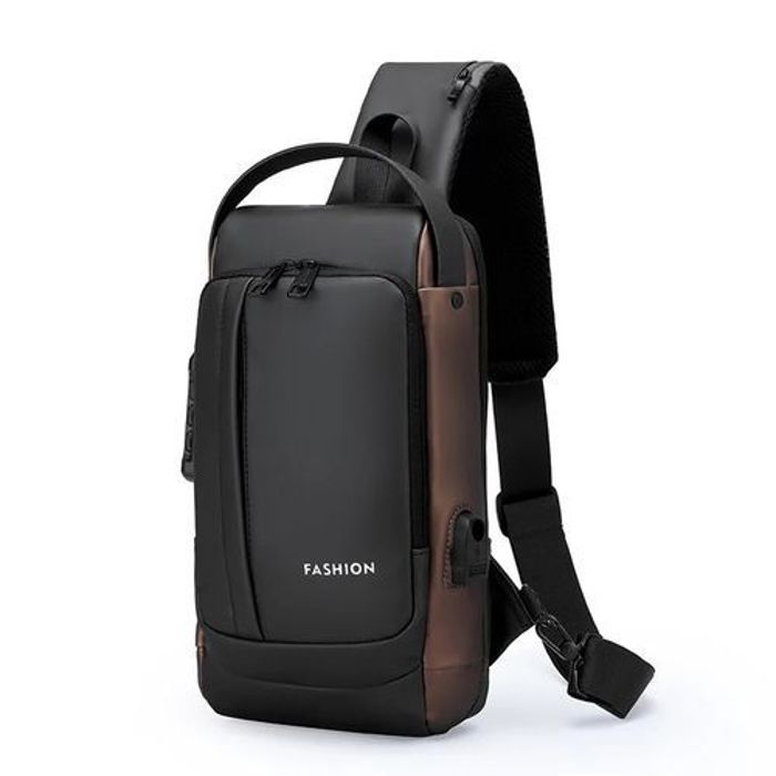 Sac à bandoulière - GENERIC - Marron - Antivol imperméable - Port USB - Léger et spacieux