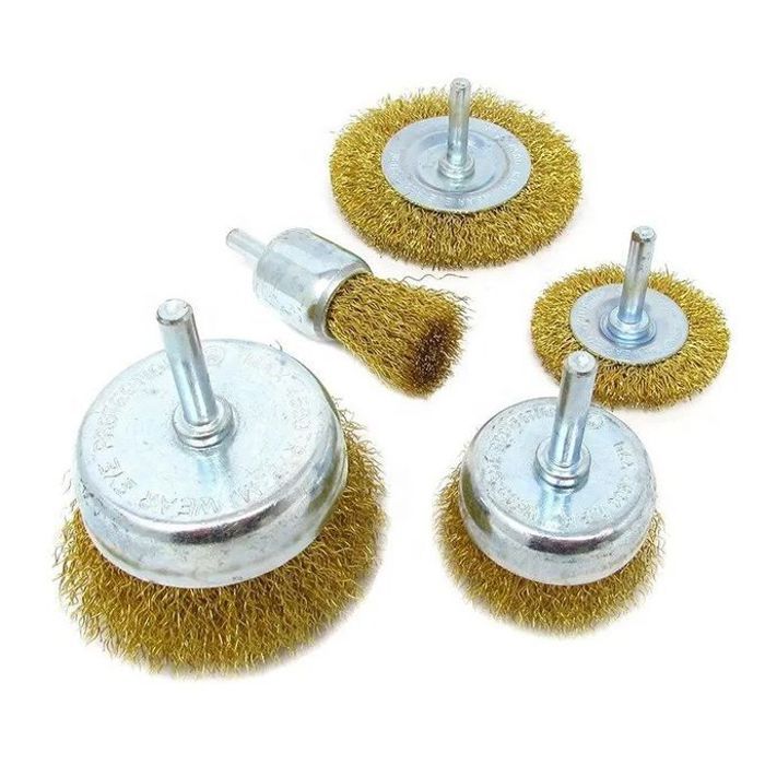 Lot de 5 brosses métalliques en acier au carbone, parfaites pour éliminer la rouille du métal.
