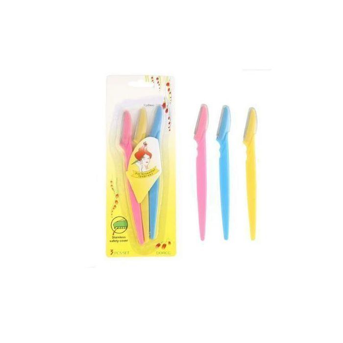 Rasoir à Sourcils, Kit de 3 Rasoirs pour Sourcils et Visage, Élimination des Poils Sans Douleur