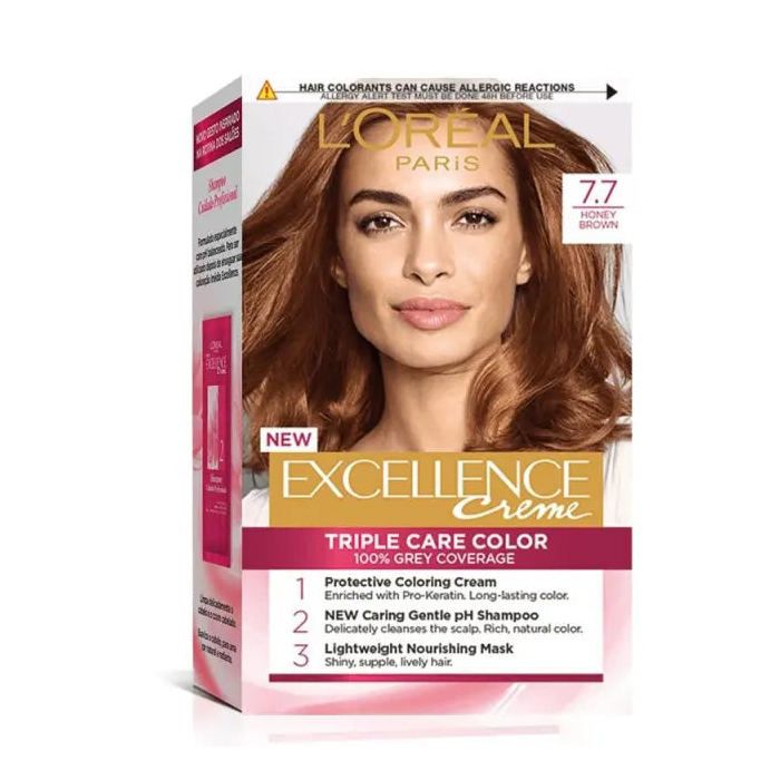 L'Oréal Paris Excellence - Crème Coloration Permanente Triple Soin 7.7 Marron Miel