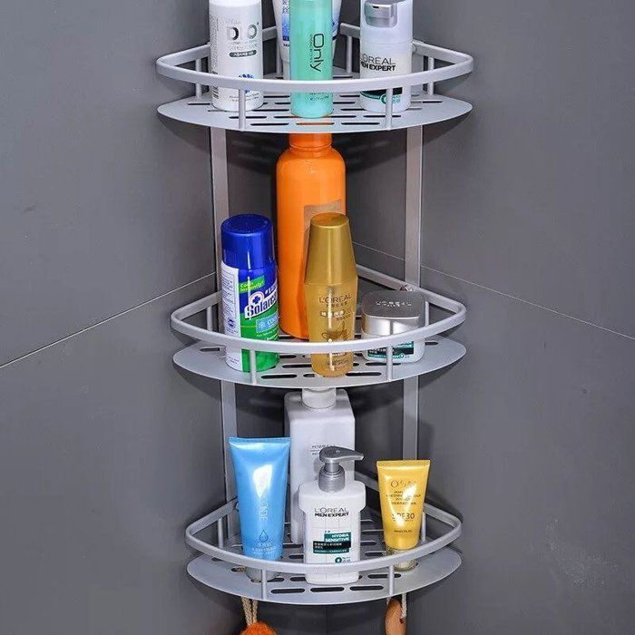 Etagère Douche d'angle en Aluminium 3 Niveaux