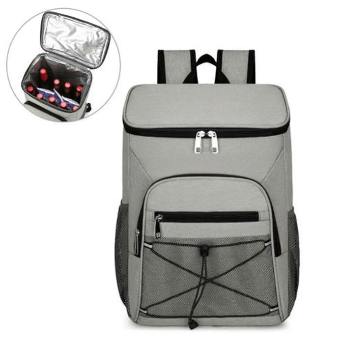 Sac à dos isolé étanche, sac isotherme léger de 25L pour plage, voyages-Gris