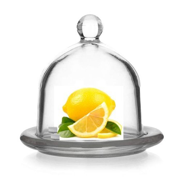 Récipient en citron en verre pressé