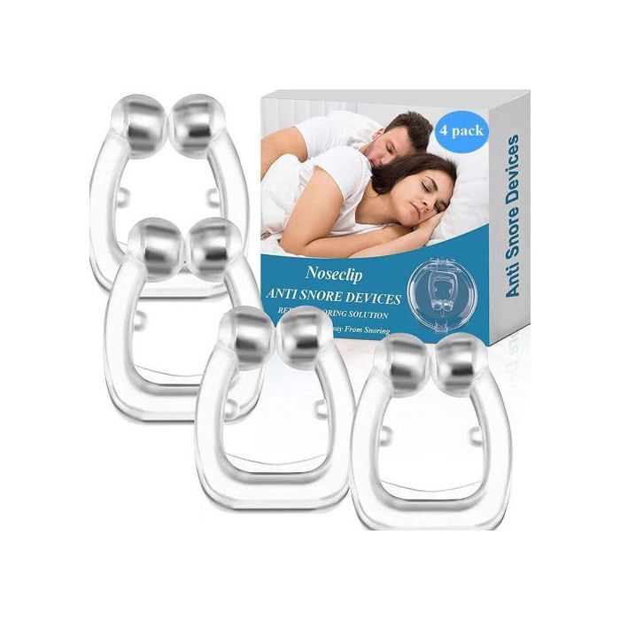 4Pcs Pince à Nez Dispositif Anti-Ronflement, Anti Ronflement Magnétique, Améliore la Respiration pour un Sommeil plus Confortable