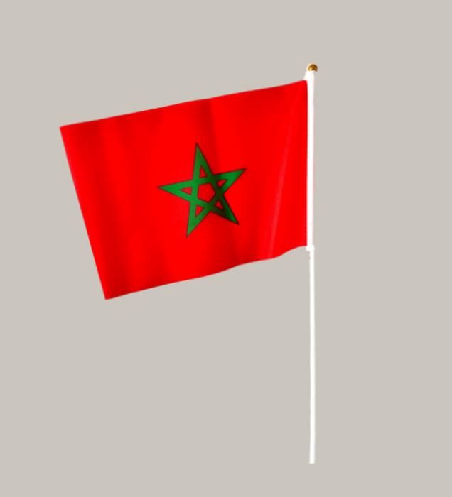 Drapeaux - DIMA MAROC - Lot de 3 - 30cm x 20cm - Rouge - Football CAN