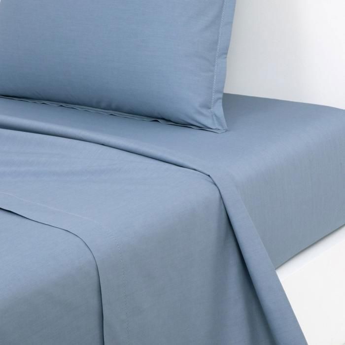 Parure de Lit - 100% Coton - Bleu - 180x200 cm - 4 pièces - Certifiée ISO 9001