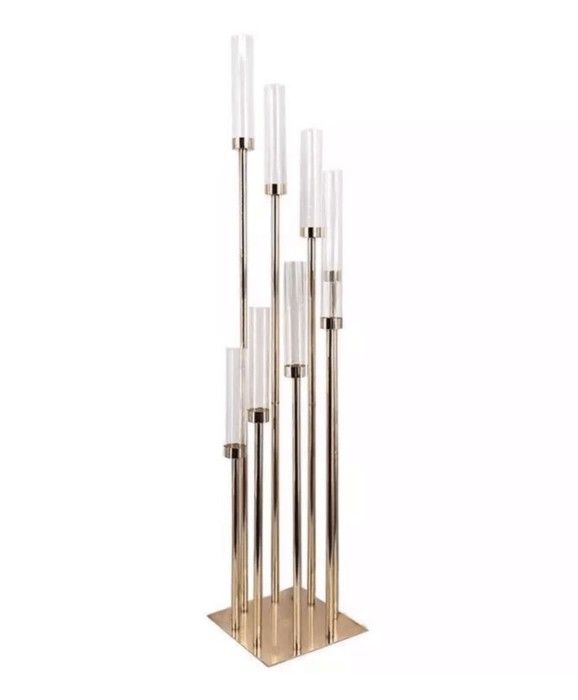 Centre de table photophore Or 1,40m