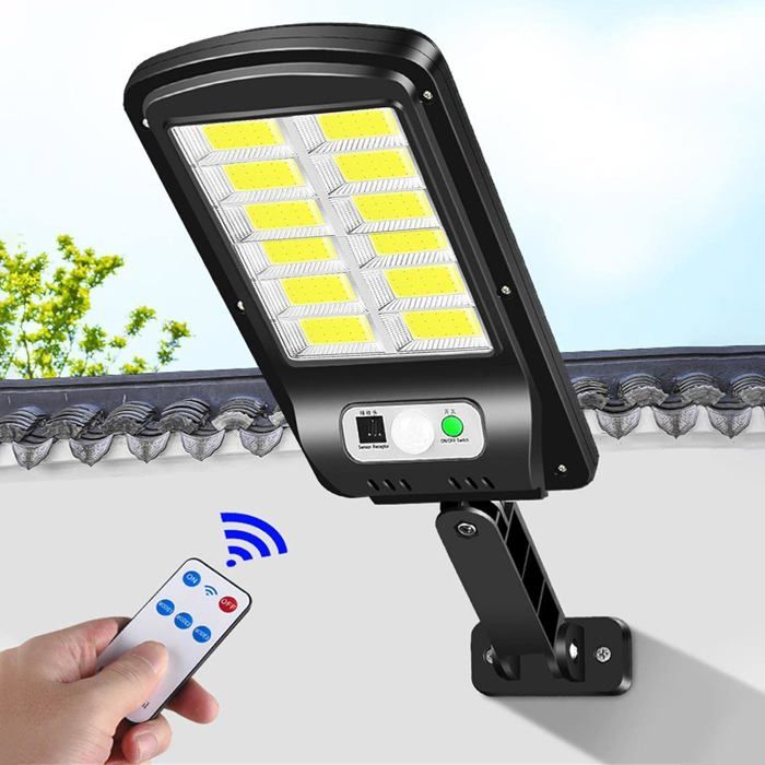 Lampe Solaire avec Telecommande détection de mouvement étanche