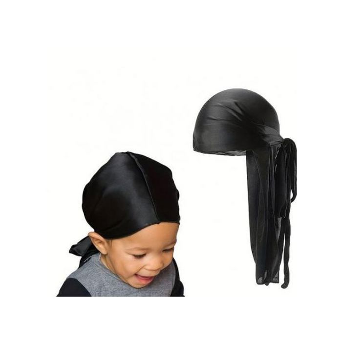 Durag Sportif - GENERIC - Noir - Tissu léger - Confortable - Pour Enfants