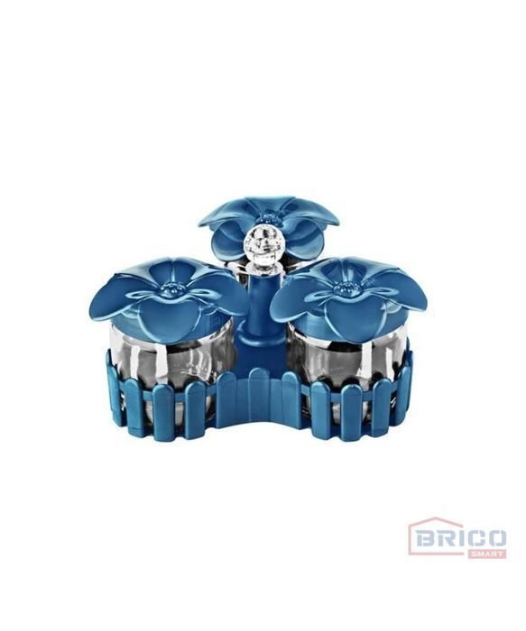 Set de 3 Boîtes en Verre pour Rangement alimentaire 425 ml (bleu ou couleur aléatoire)