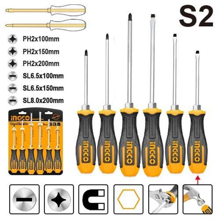 Set de 6 tournevis à zone de frappe